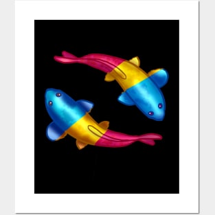 Pansexual LGBTQ Koi Fish Posters and Art